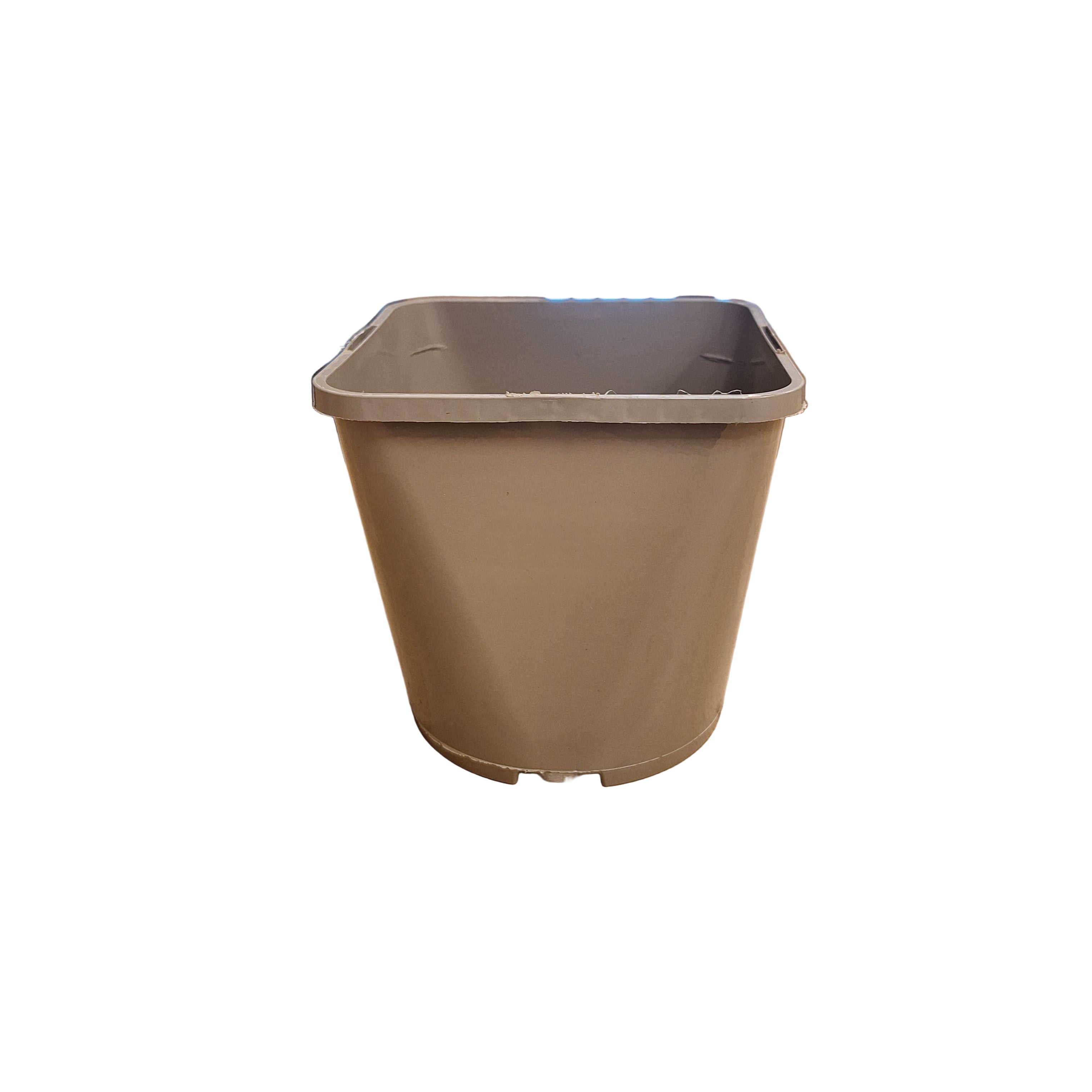 14 cm plastic plant pots 14cm 2L Sq Round Plant Pots - Taupe