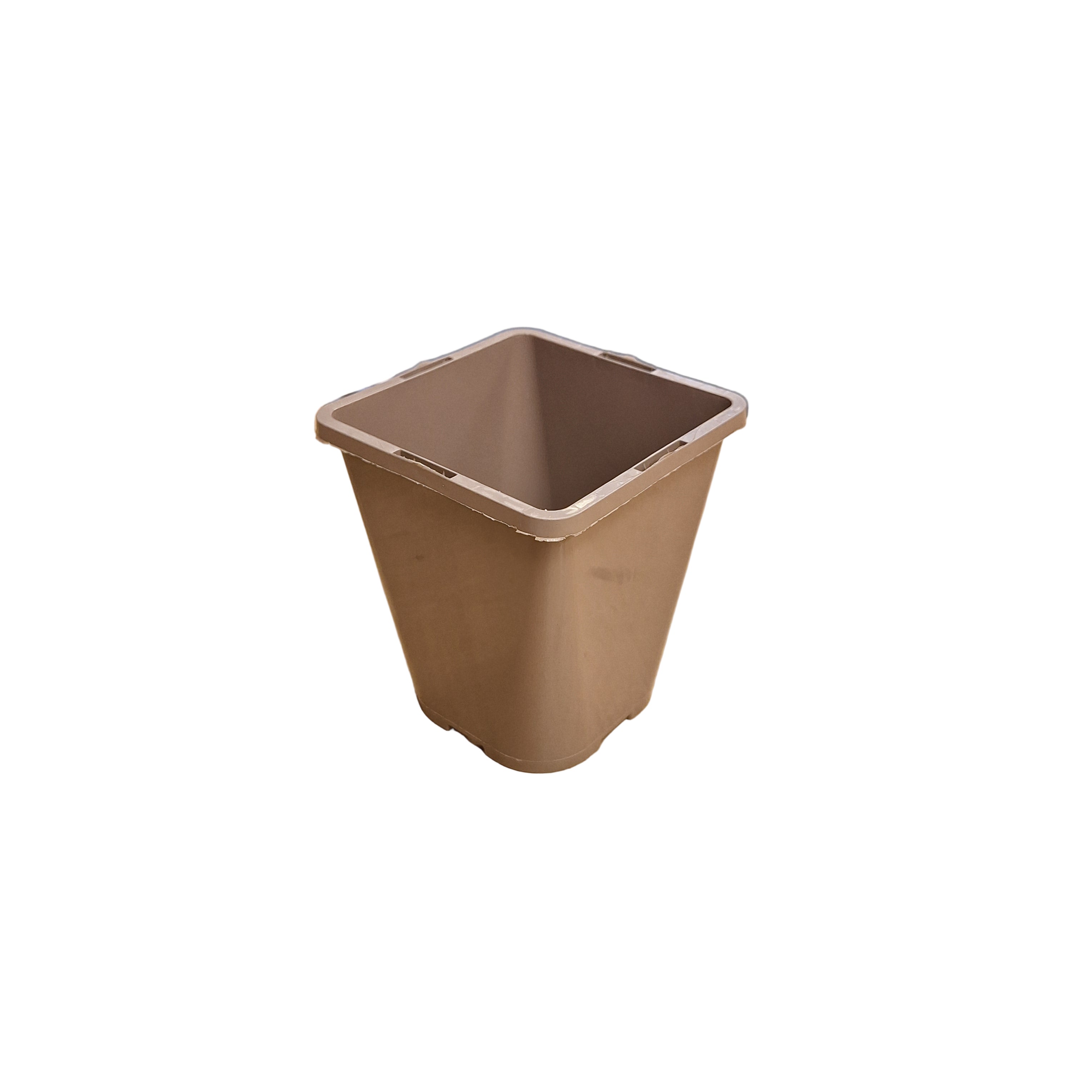 11.2cm 1L Sq Round Plant Pots - Taupe