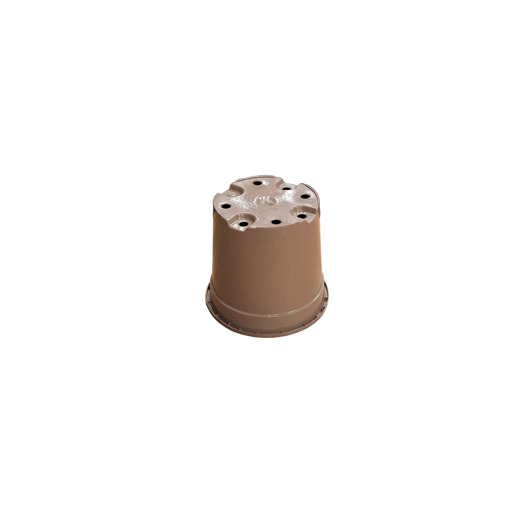 13cm 1L Round Slotted Pots - Taupe
