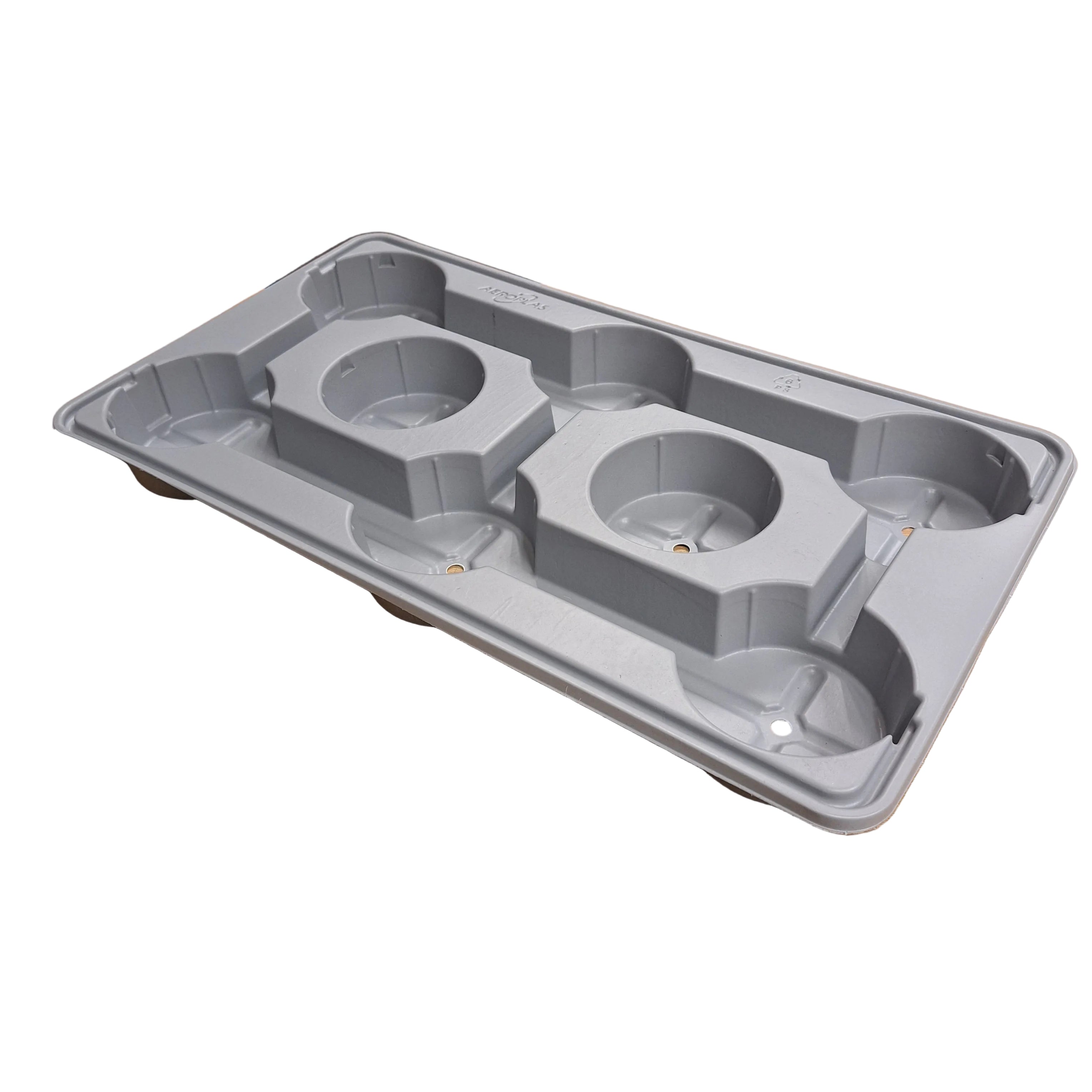 13cm x 8 pot Carry Tray  - Grey
