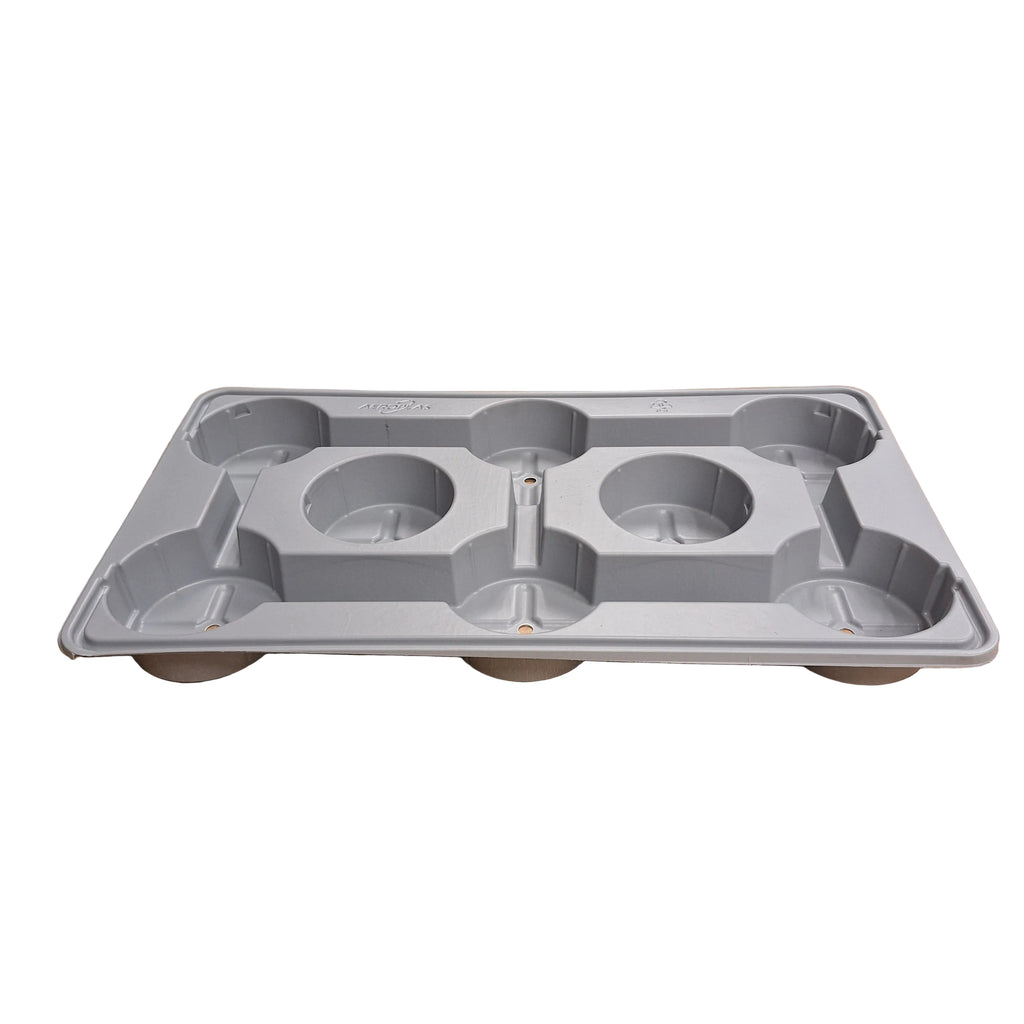 13cm x 8 pot Carry Tray  - Grey