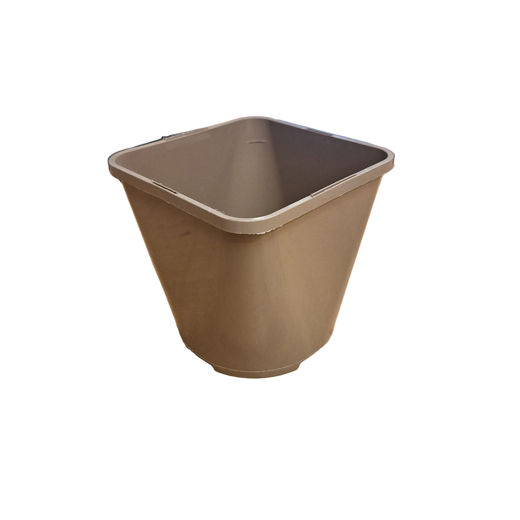 14cm 2L Sq Round Plant Pots - Taupe