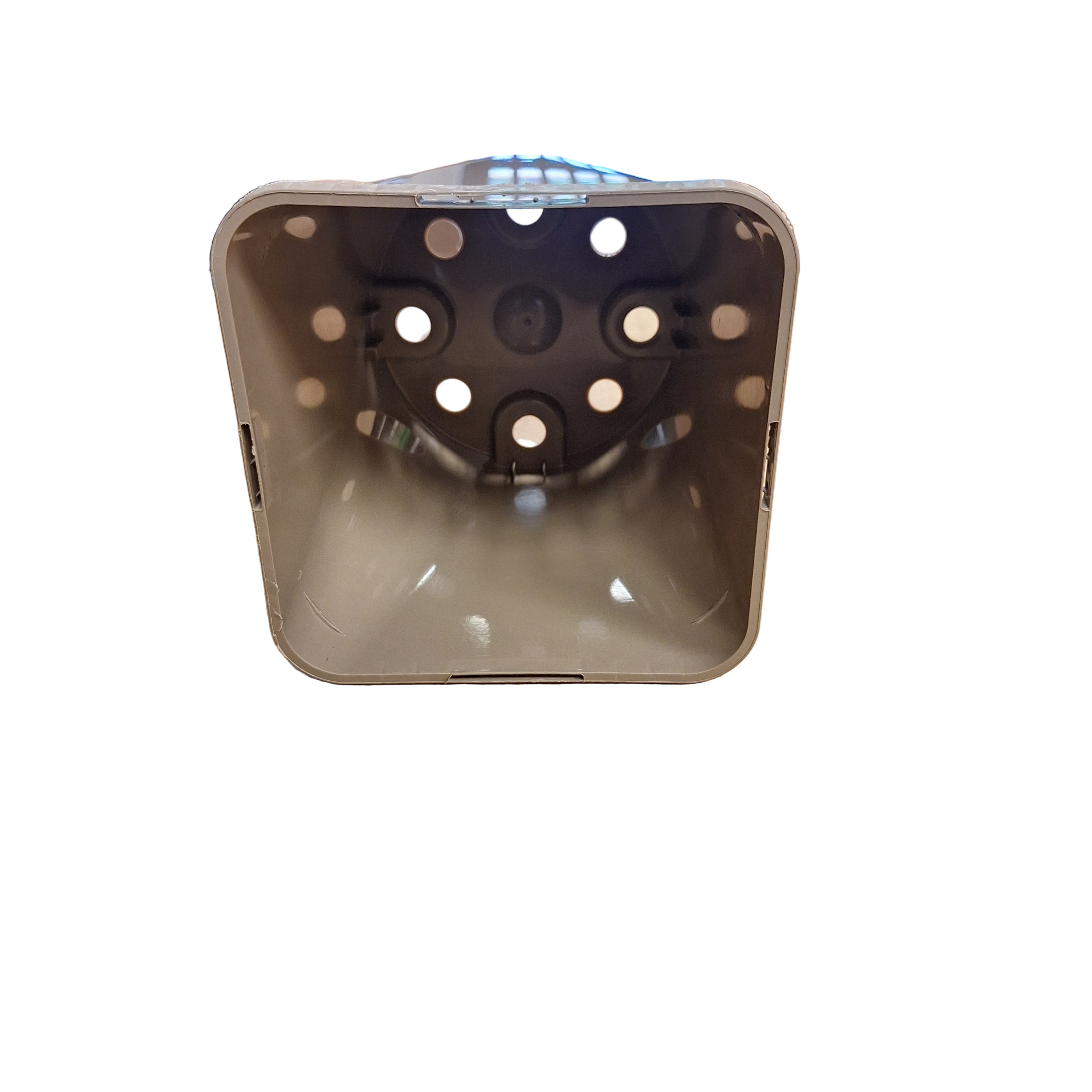 14cm 2L Sq Round Plant Pots - Taupe