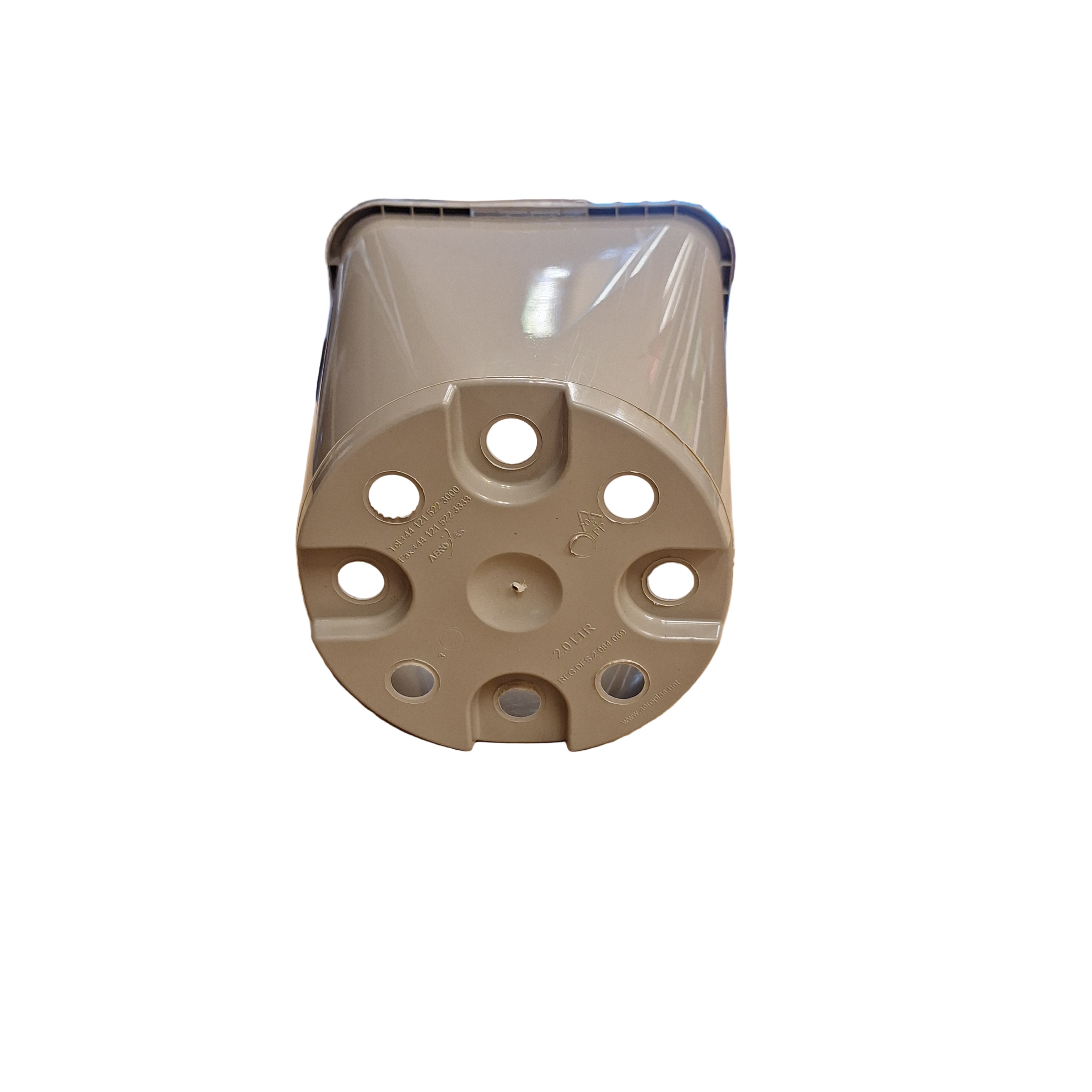 14cm 2L Sq Round Plant Pots - Taupe