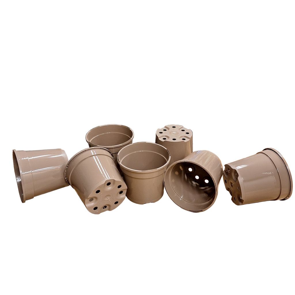 15cm 1.5L Round Slotted Pots - Taupe