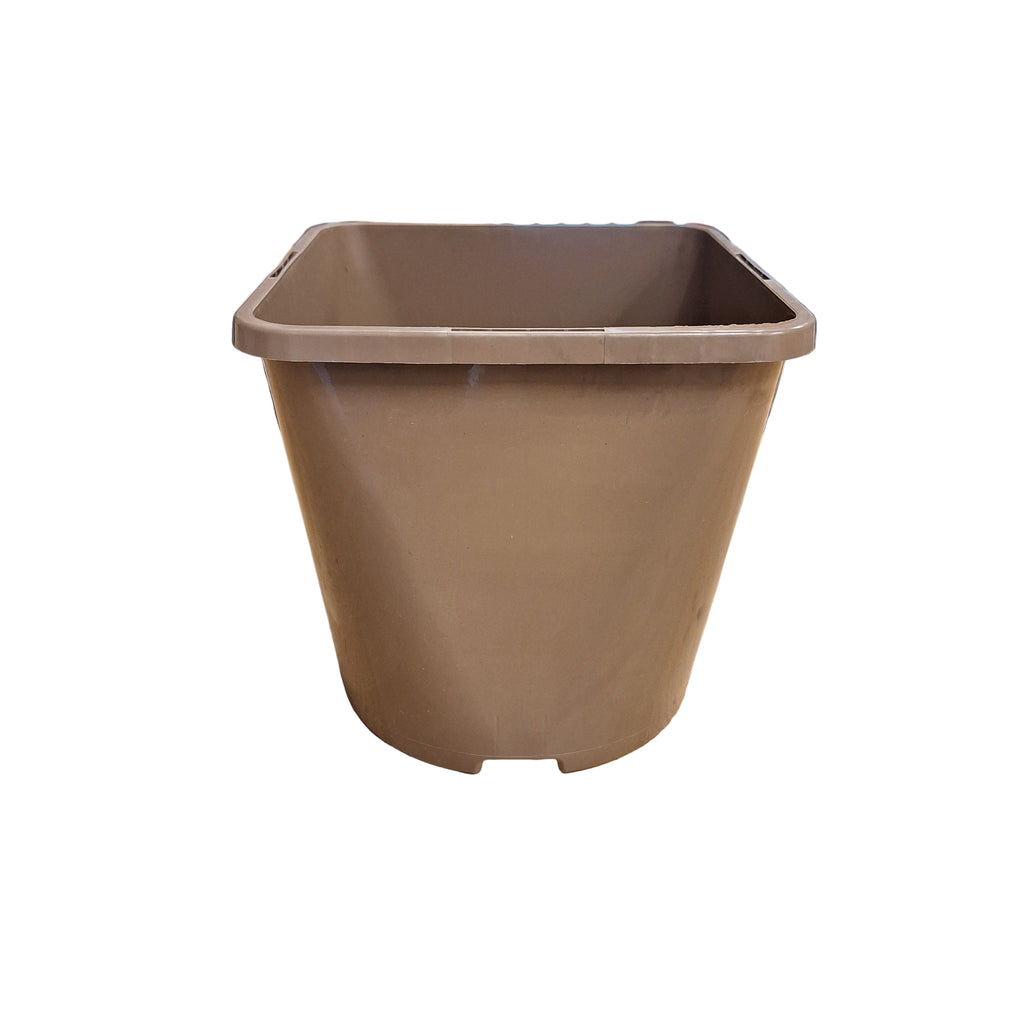 15cm 3L Sq Round Plant Pots - Taupe