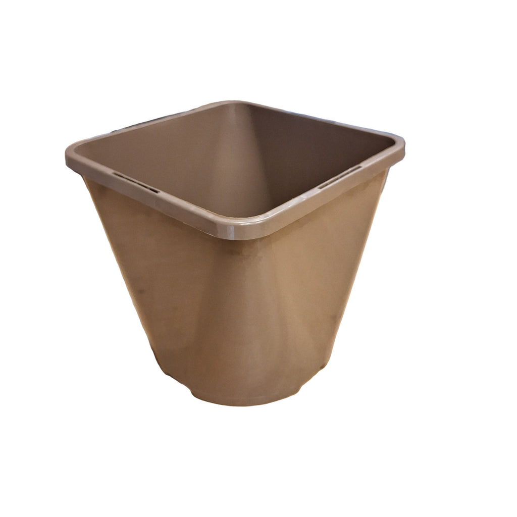 15cm 3L Sq Round Plant Pots - Taupe