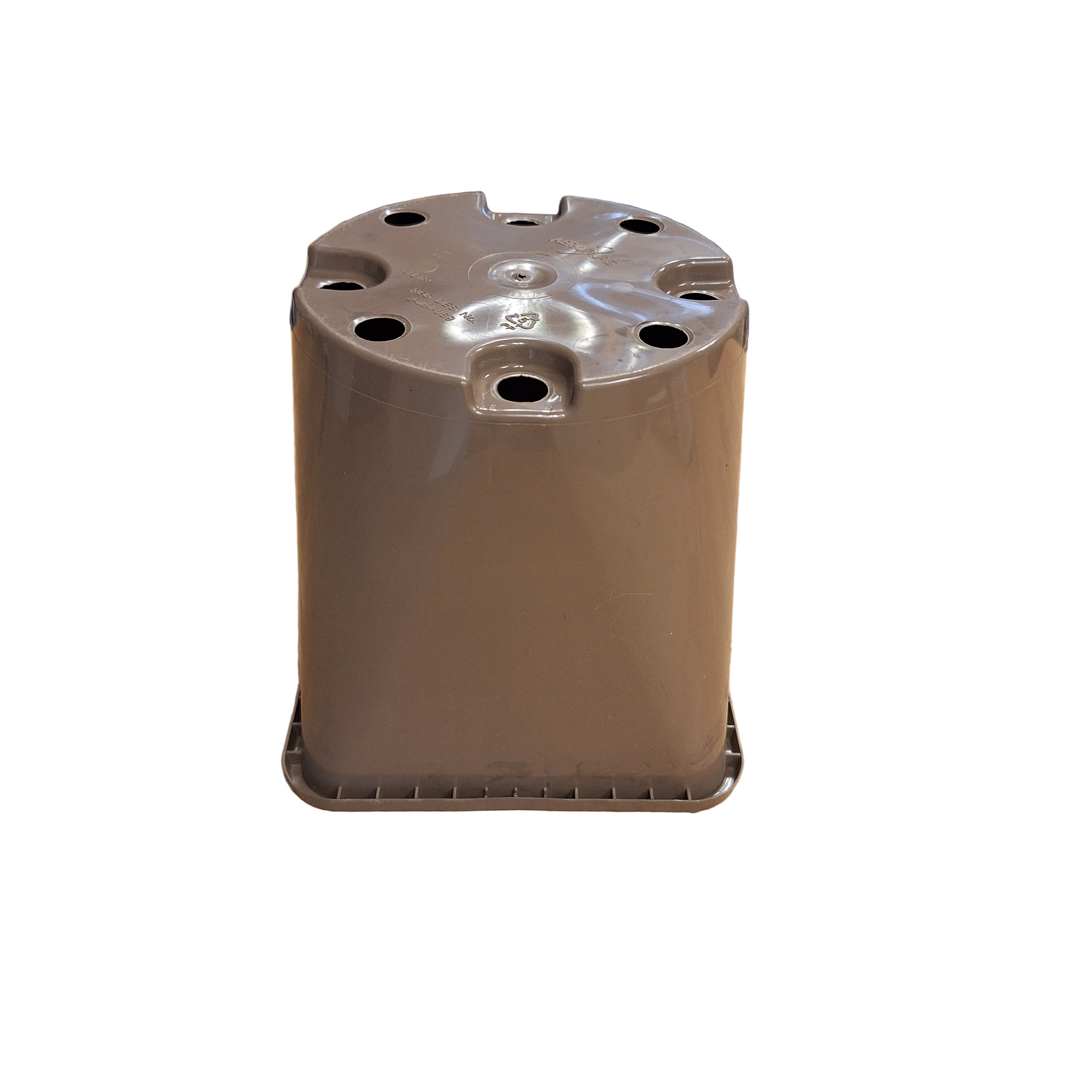 15cm 3L Sq Round Plant Pots - Taupe