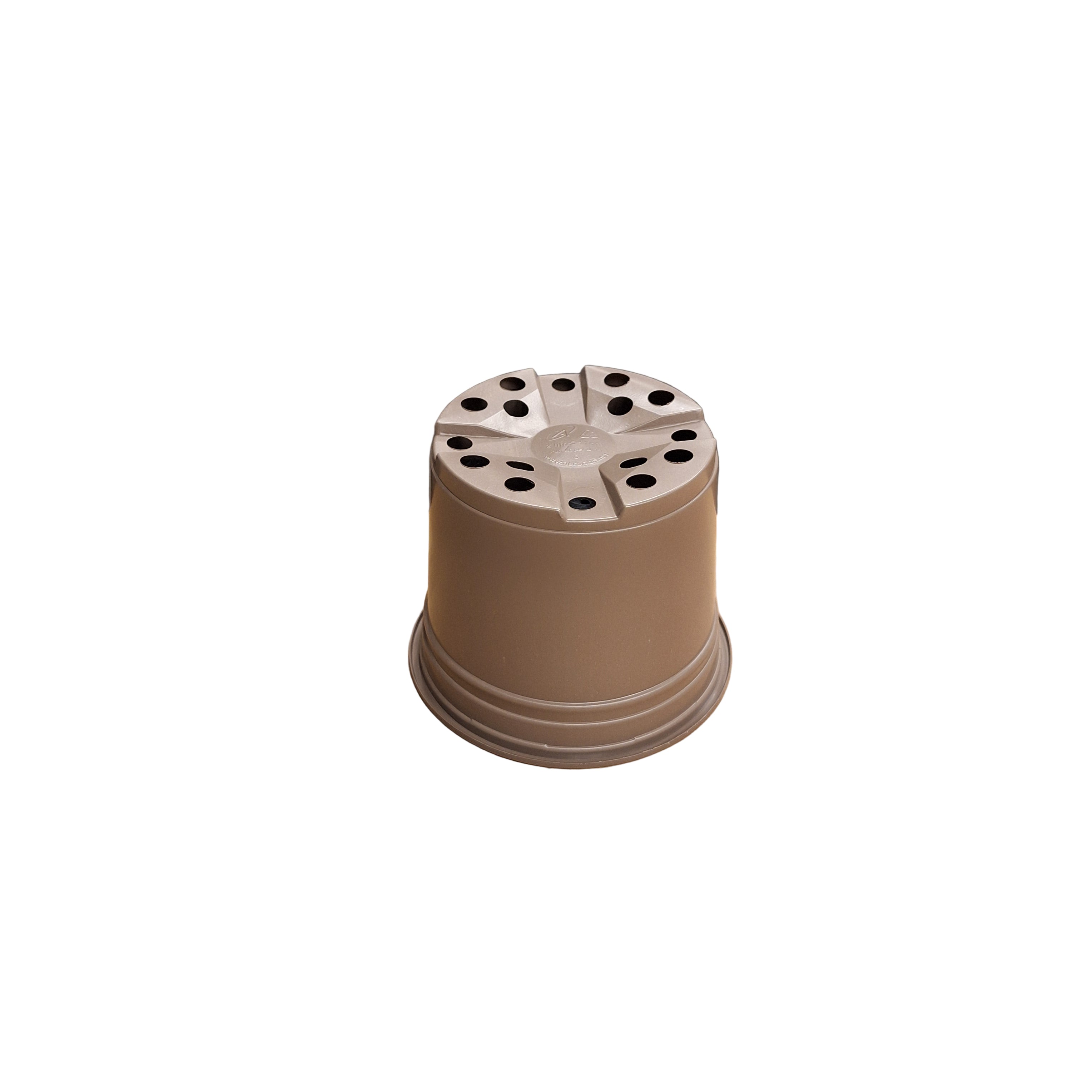 2l plant pots 17cm 2L Round Thermo-Formed Pots - Taupe