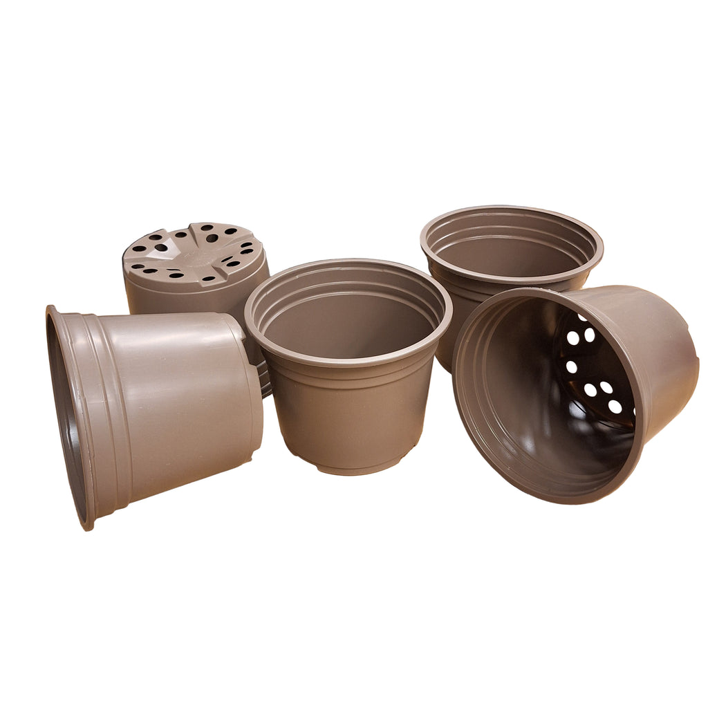 17cm 2L Round Thermo-Formed Pots - Taupe