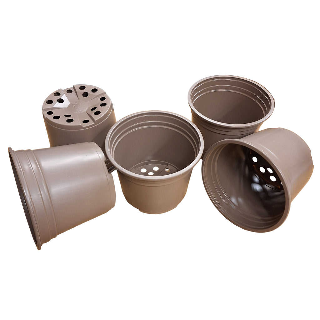 17cm 2L Round Thermo-Formed Pots - Taupe