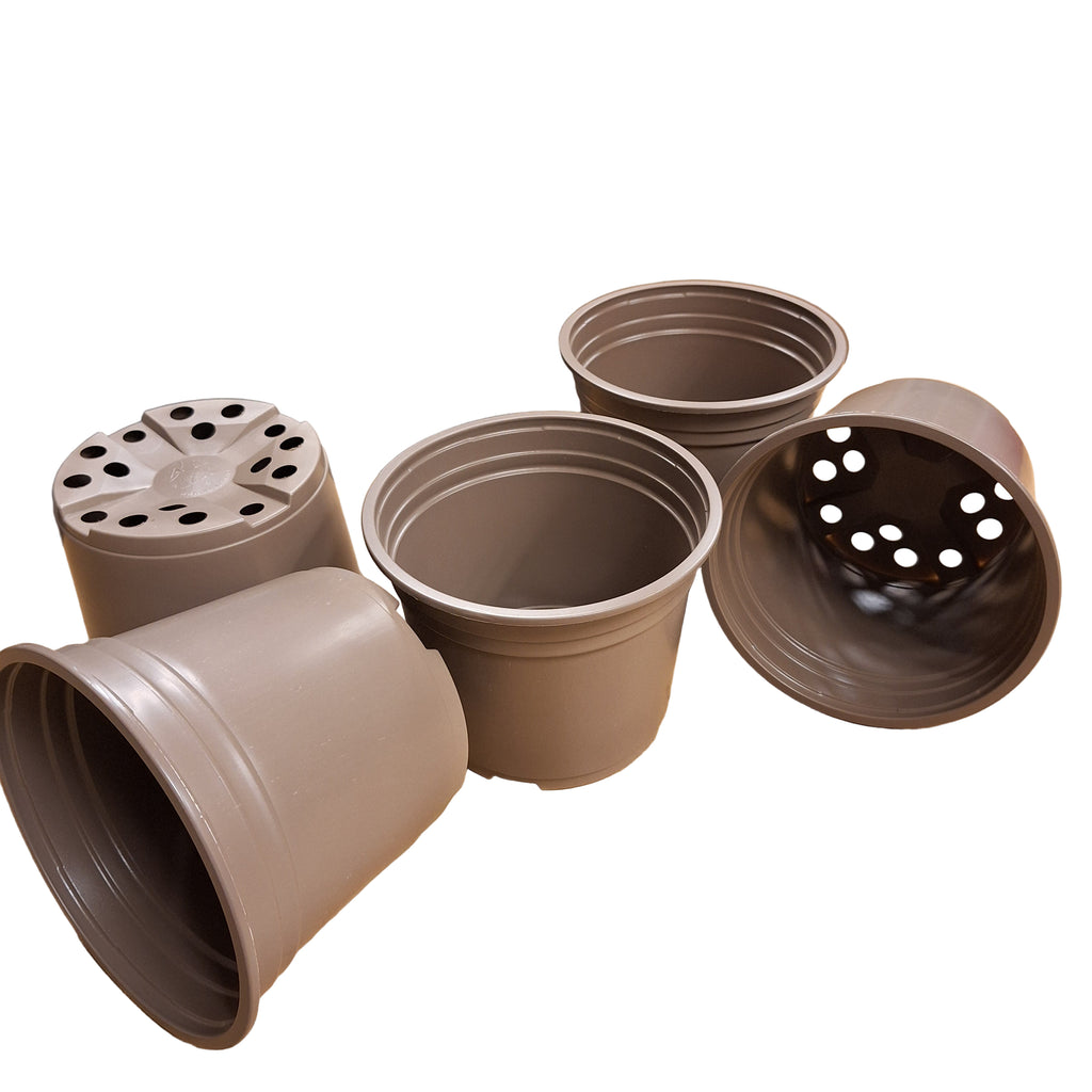 17cm 2L Round Thermo-Formed Pots - Taupe