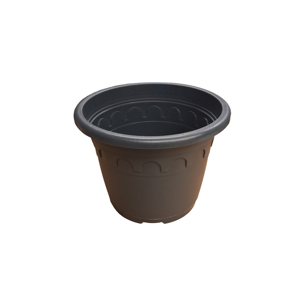 32cm 11.5L Round Plant Pots - Roma - Grey