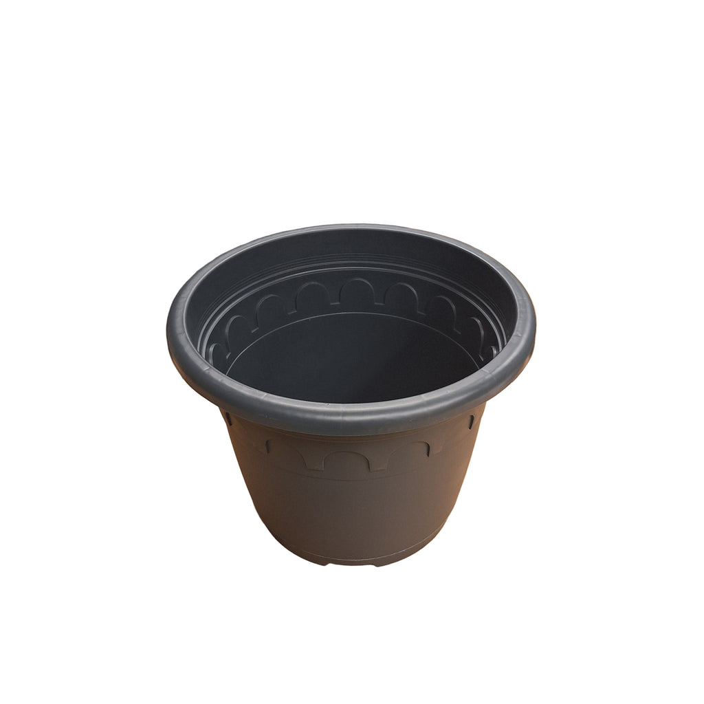 32cm 11.5L Round Plant Pots - Roma - Grey