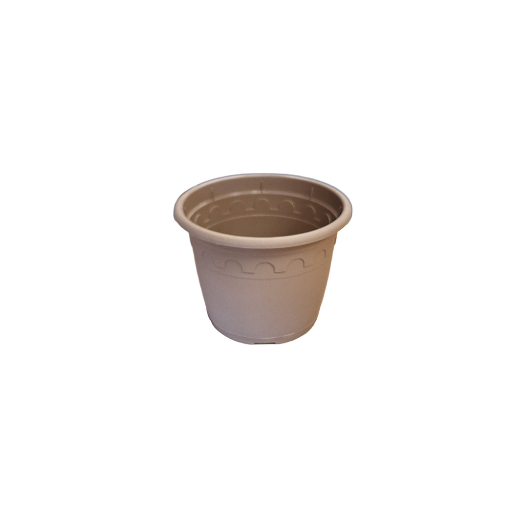 20cm 3L Round Plant Pots - Roma - Taupe
