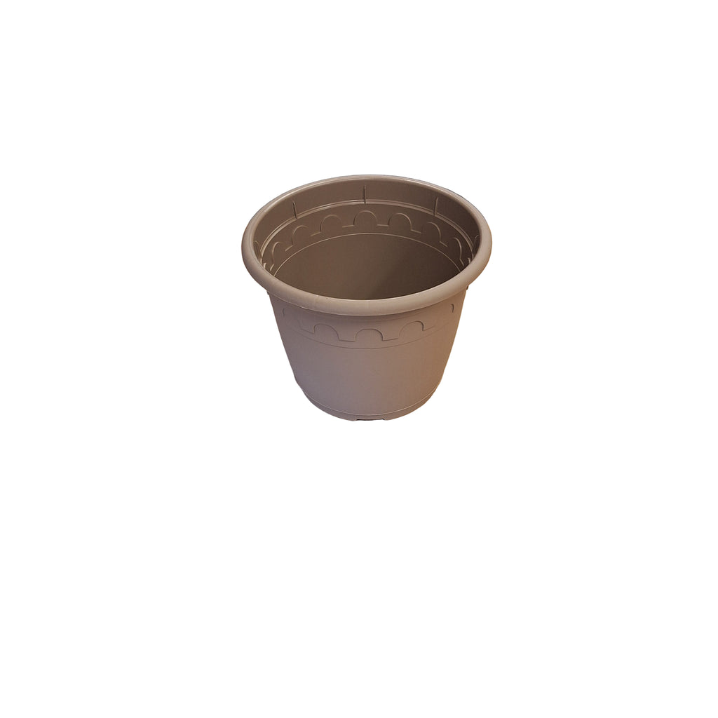 20cm 3L Round Plant Pots - Roma - Taupe
