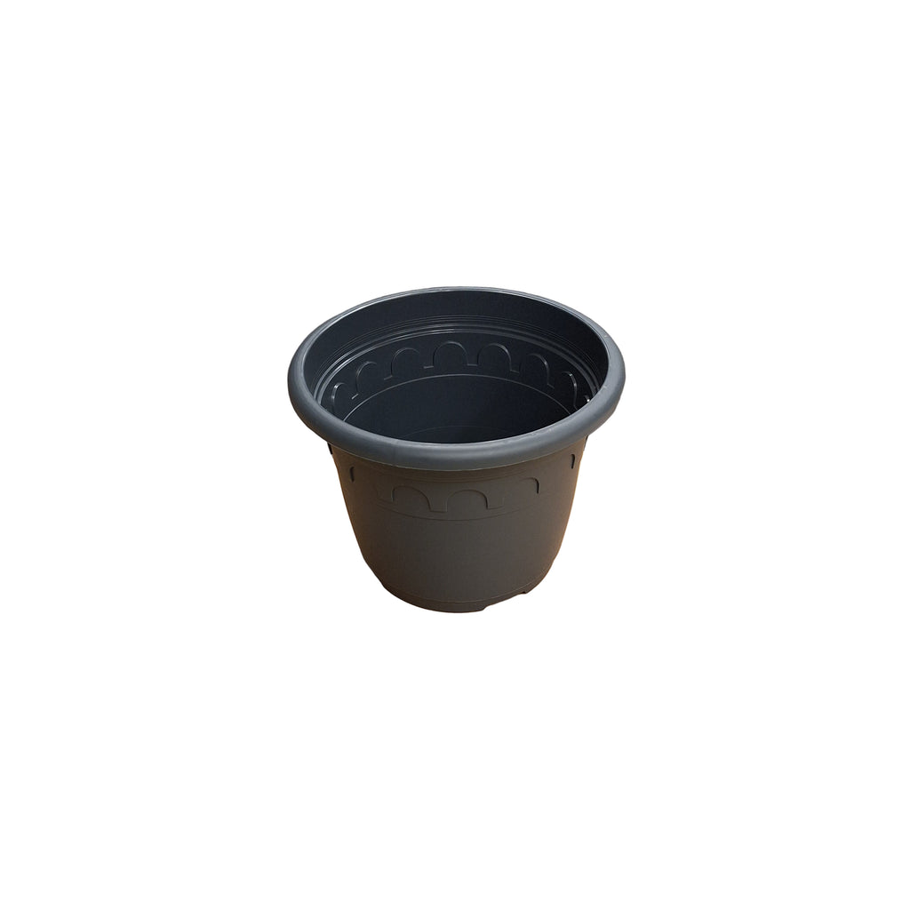 24cm 4.6L Round Plant Pots - Roma - Grey