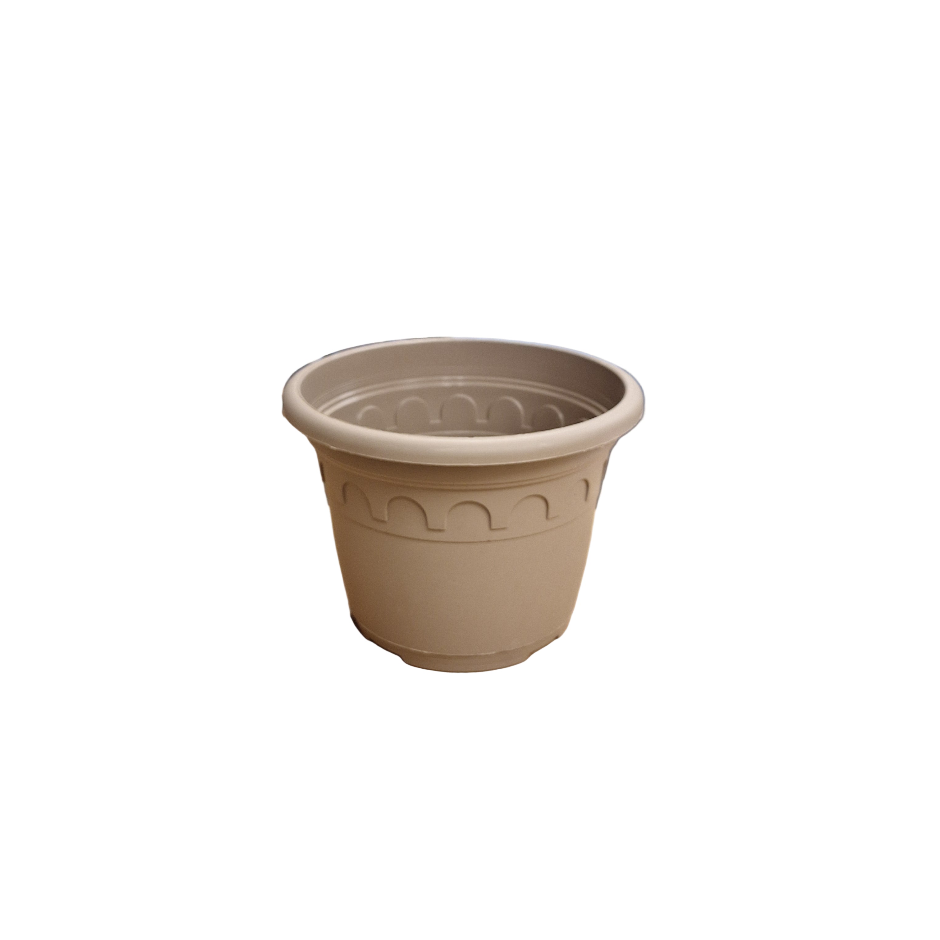 24cm 4.6L Round Plant Pots - Roma - Taupe
