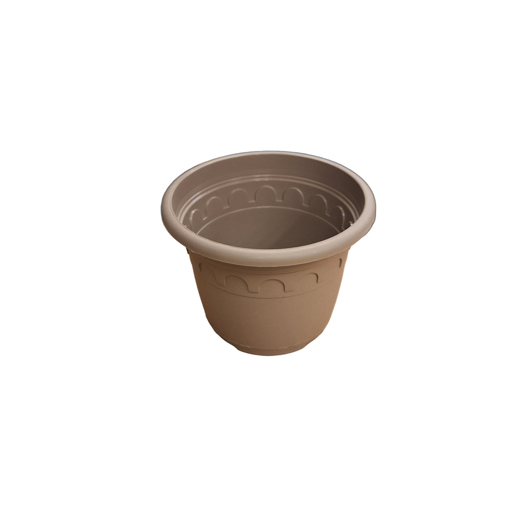 24cm 4.6L Round Plant Pots - Roma - Taupe
