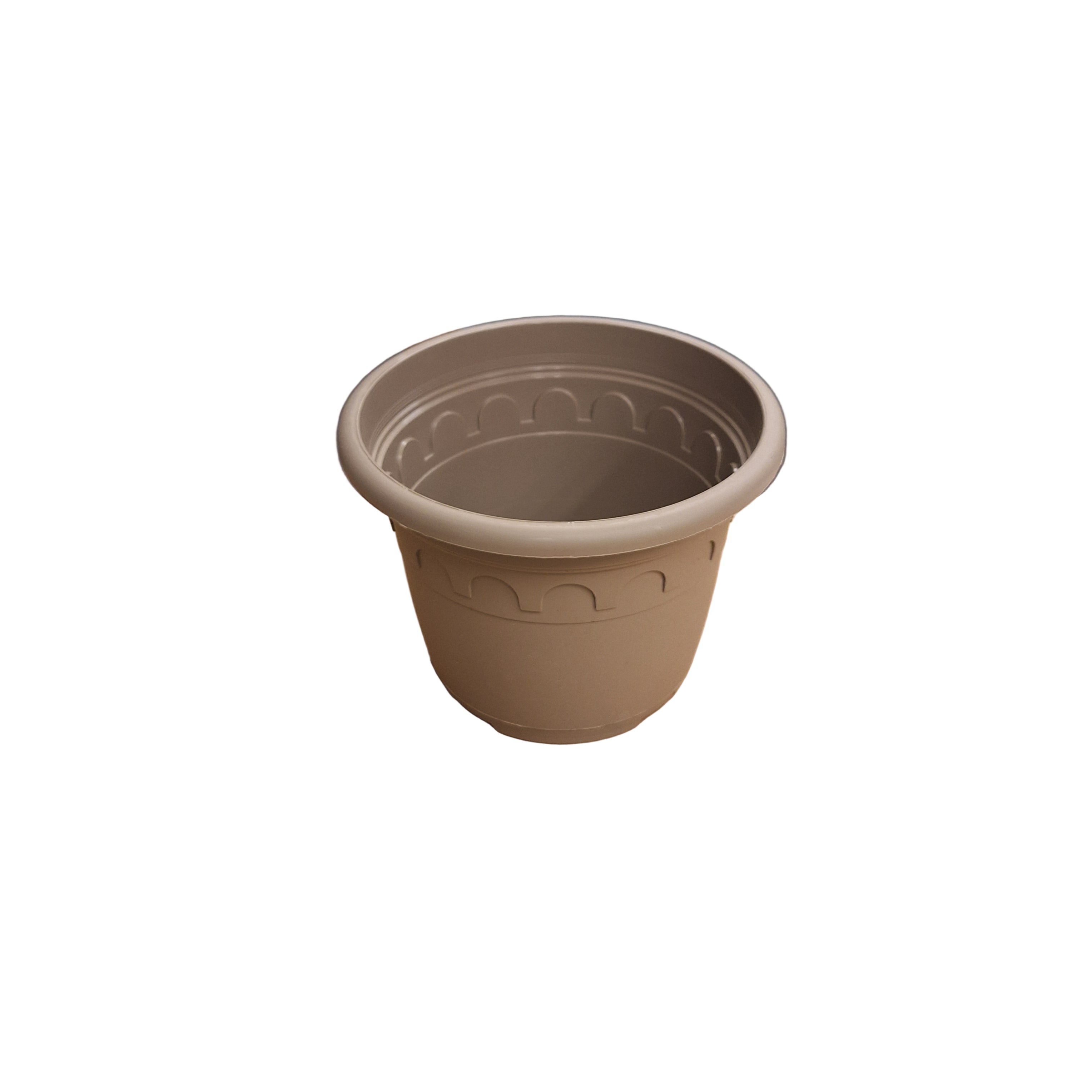 24cm 4.6L Round Plant Pots - Roma - Taupe