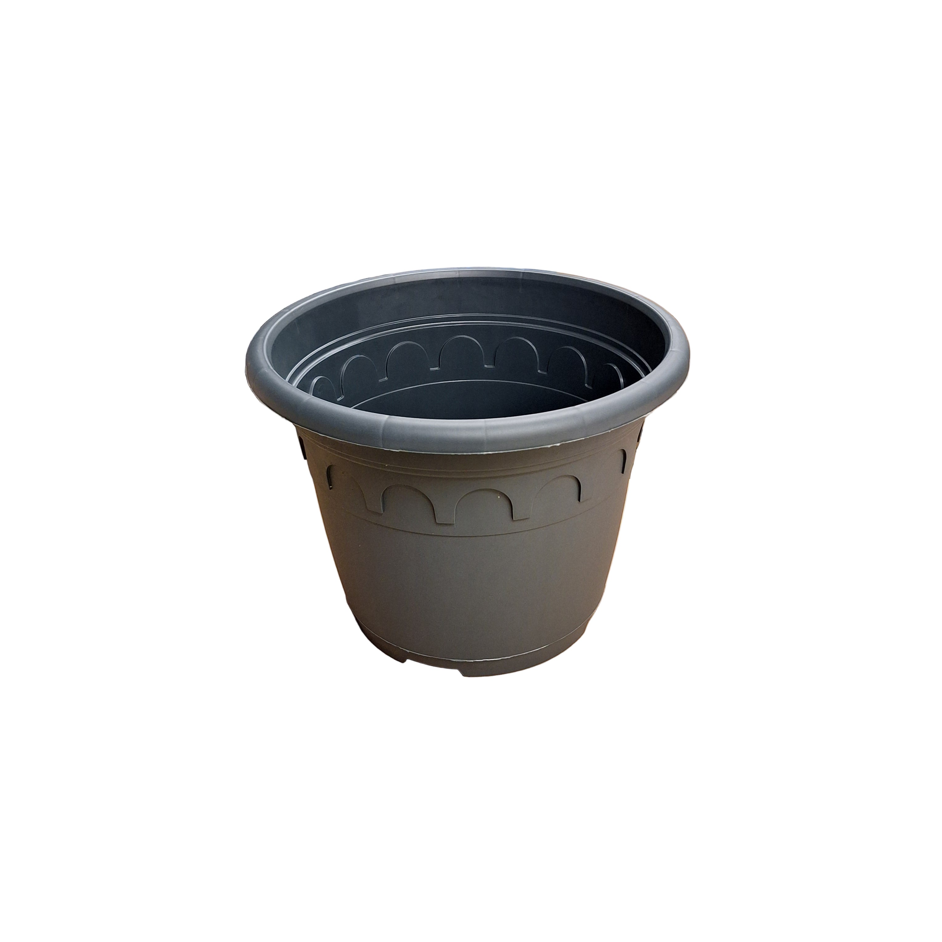 29cm 8.7L Round Plant Pots - Roma - Grey