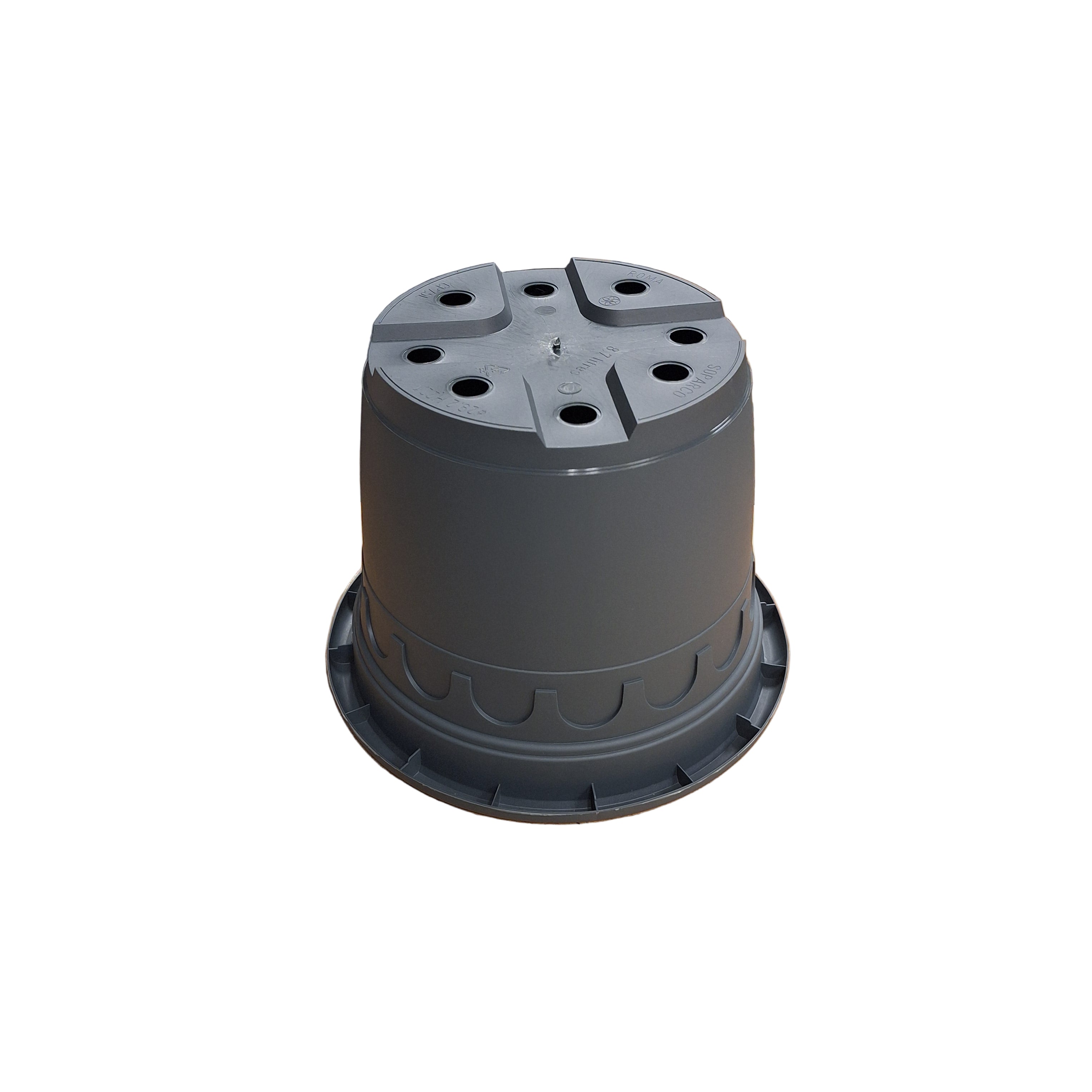 29cm 8.7L Round Plant Pots - Roma - Grey