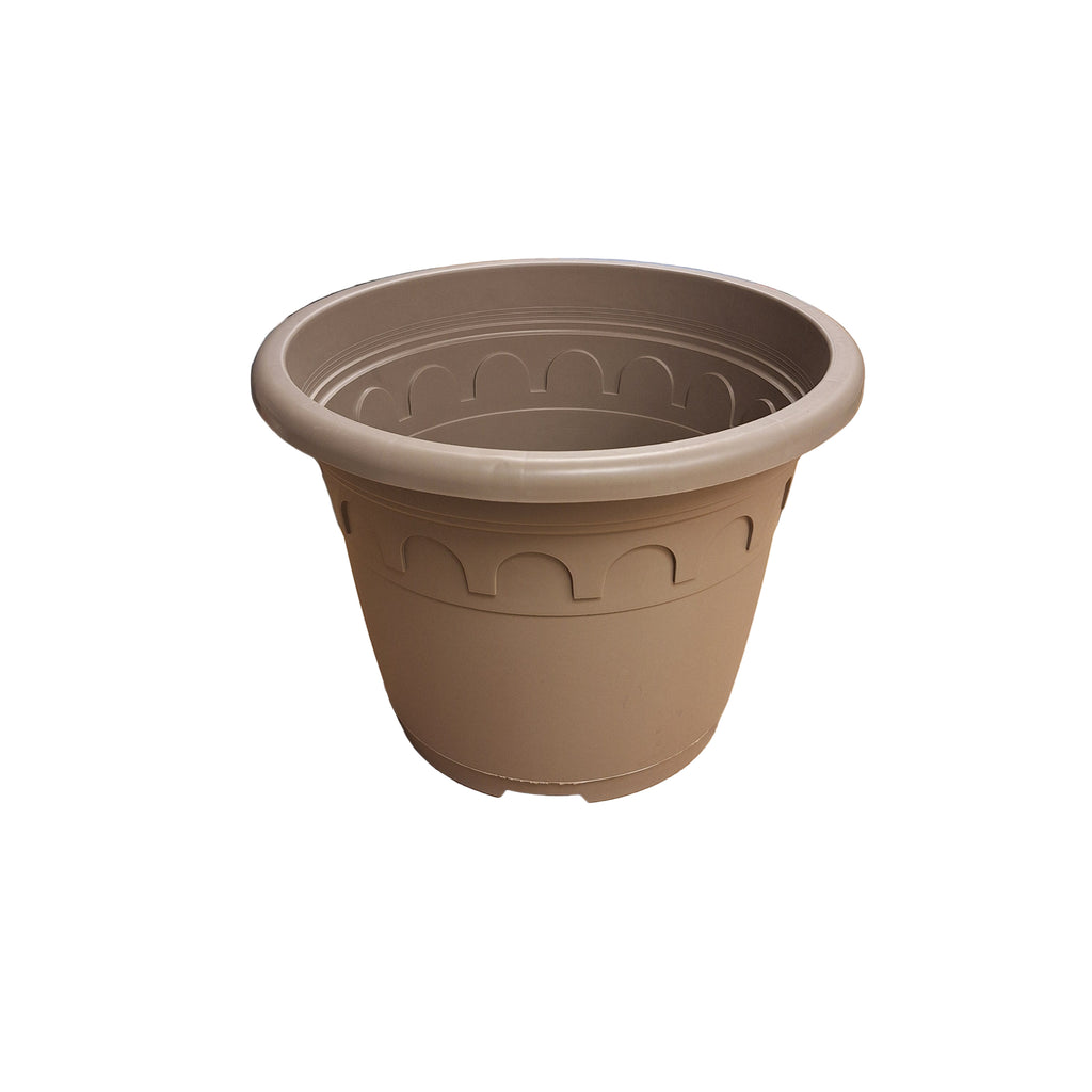 32cm 11.5L Round Plant Pots - Roma - Taupe