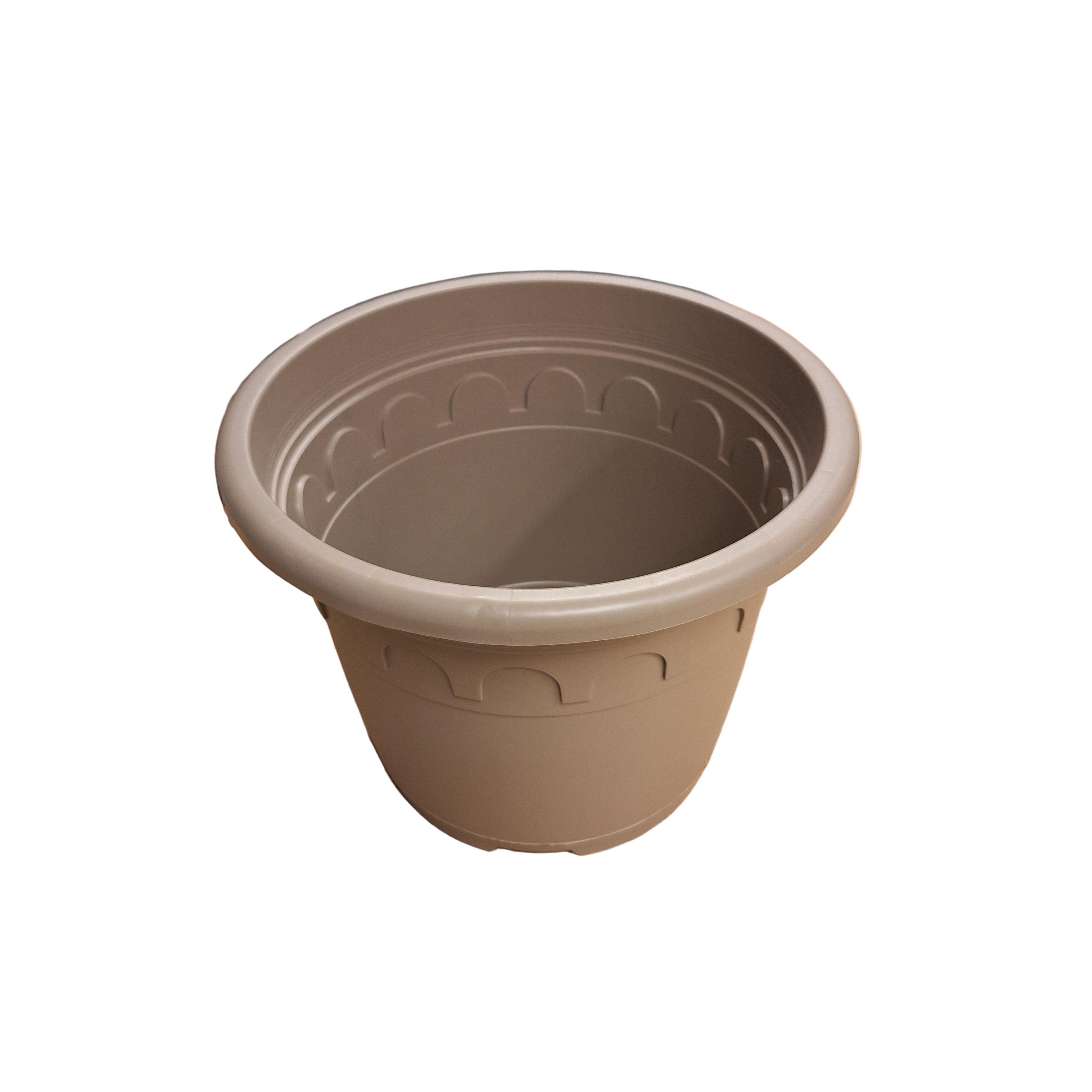 32cm 11.5L Round Plant Pots - Roma - Taupe