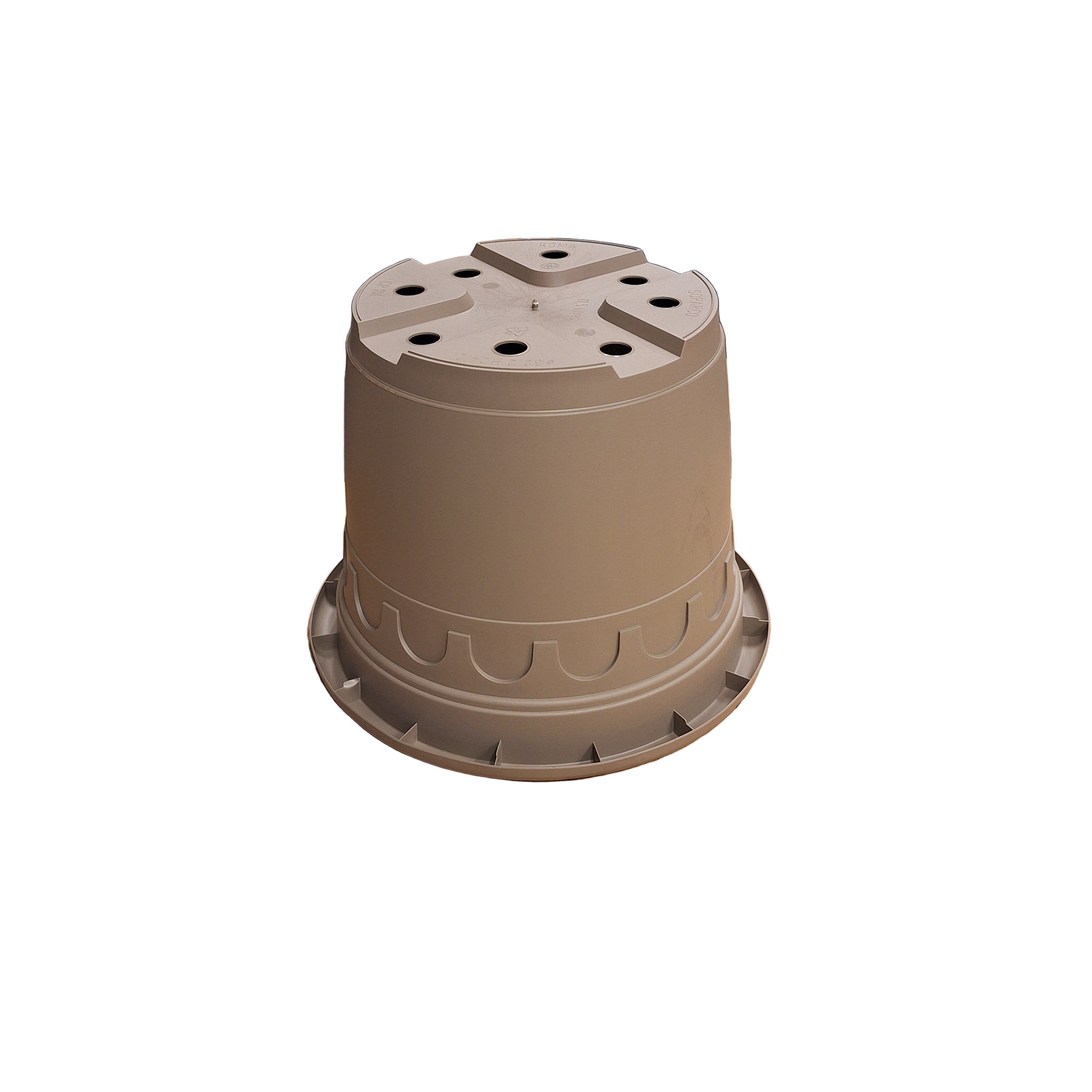 32cm 11.5L Round Plant Pots - Roma - Taupe