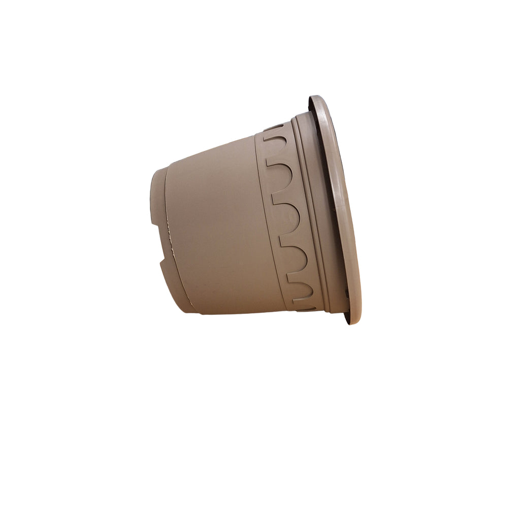 32cm 11.5L Round Plant Pots - Roma - Taupe