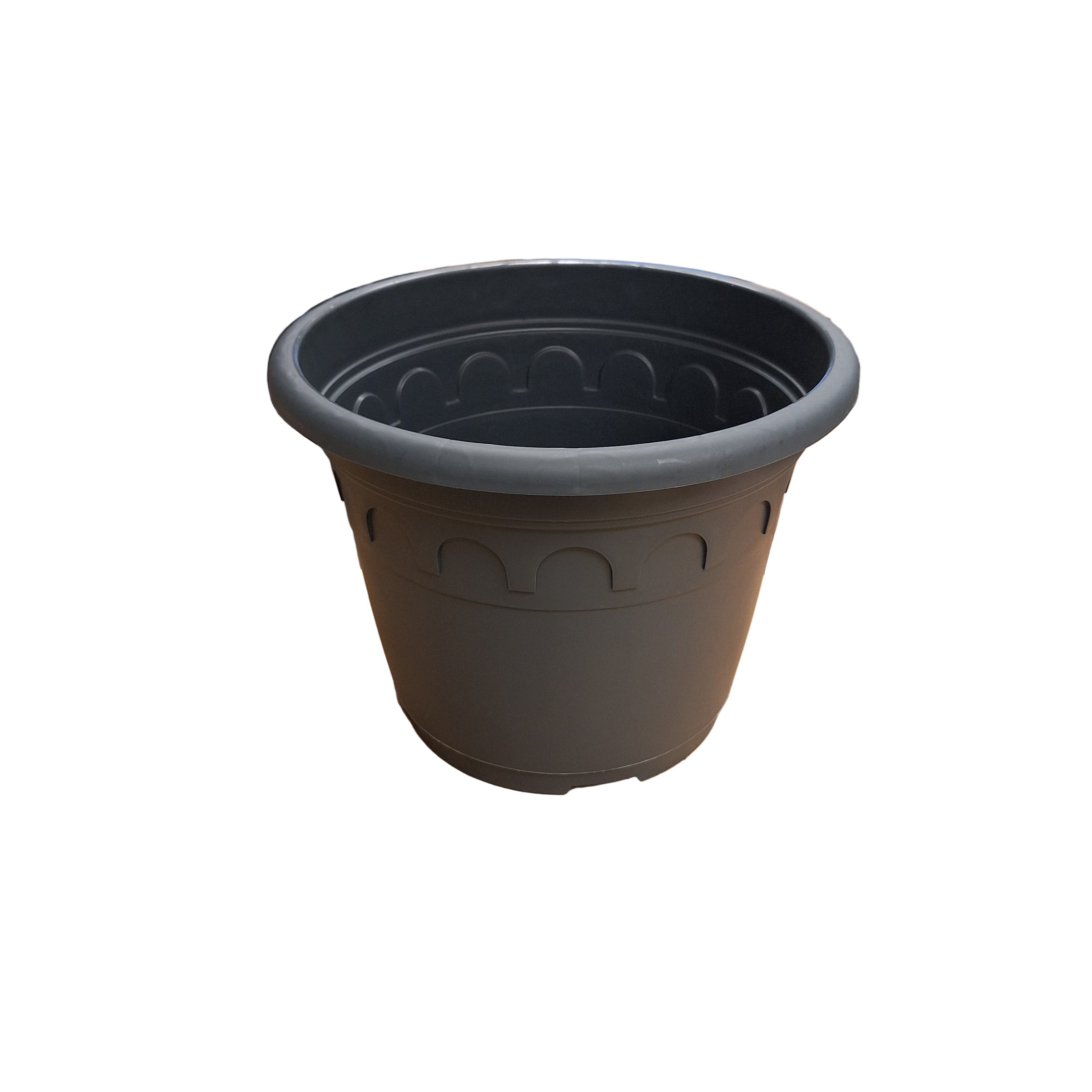 35cm 15L Round Plant Pots - Roma - Grey