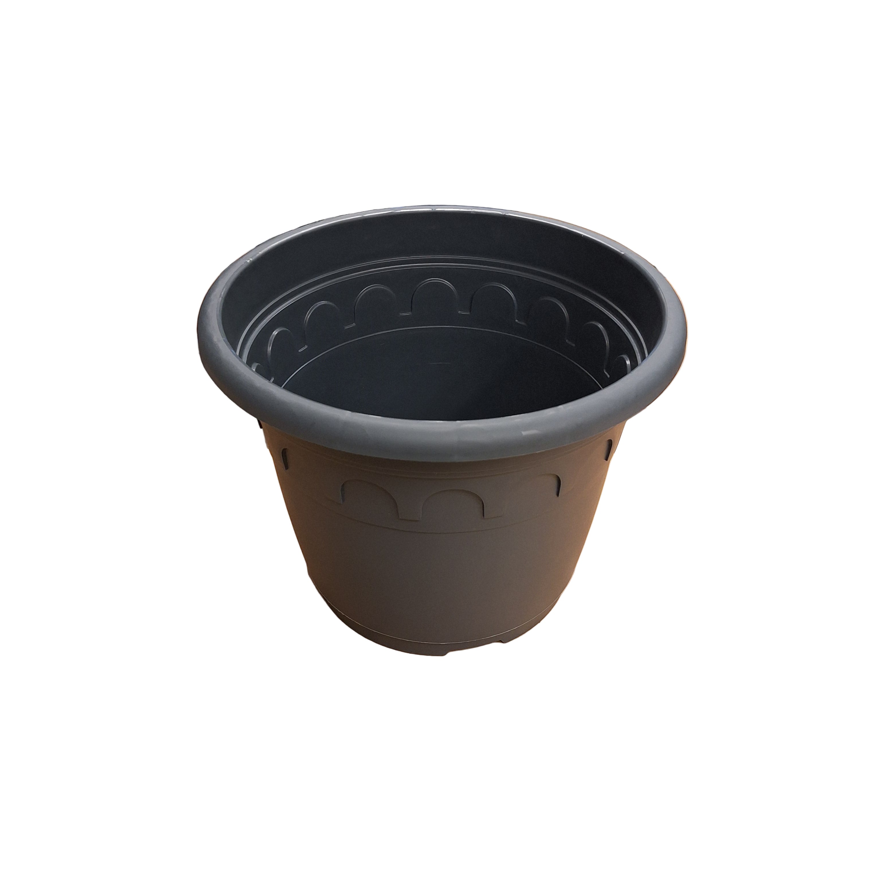 35cm 15L Round Plant Pots - Roma - Grey