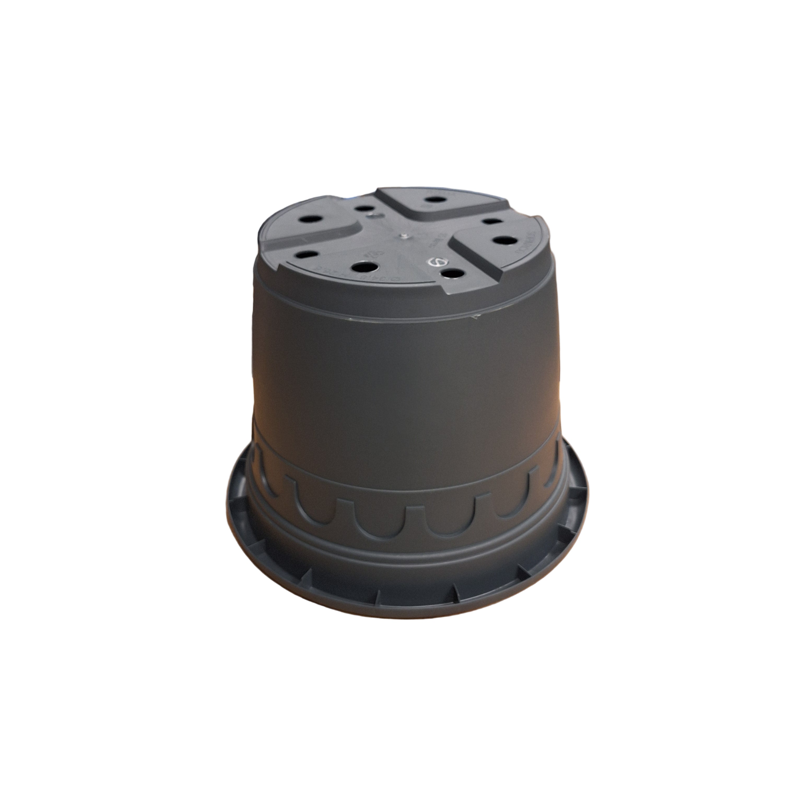 35cm 15L Round Plant Pots - Roma - Grey