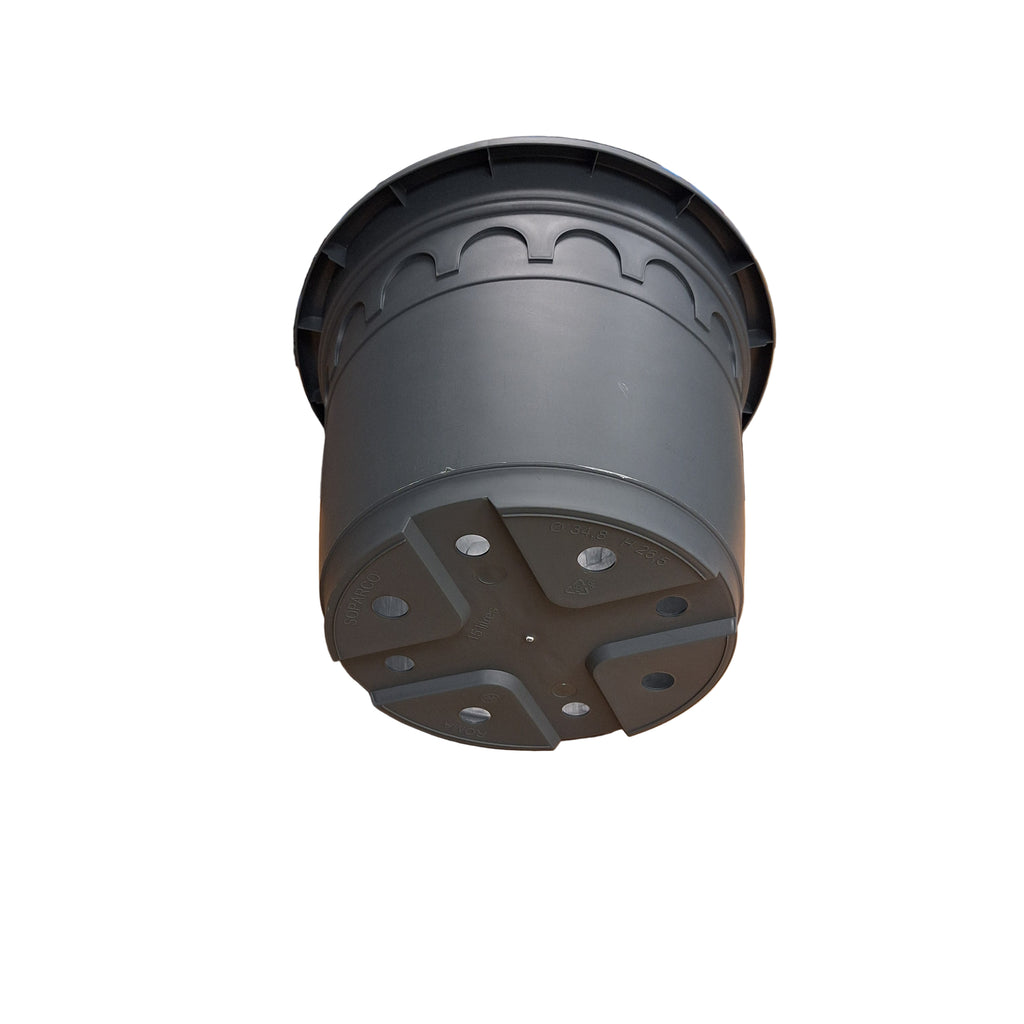 35cm 15L Round Plant Pots - Roma - Grey