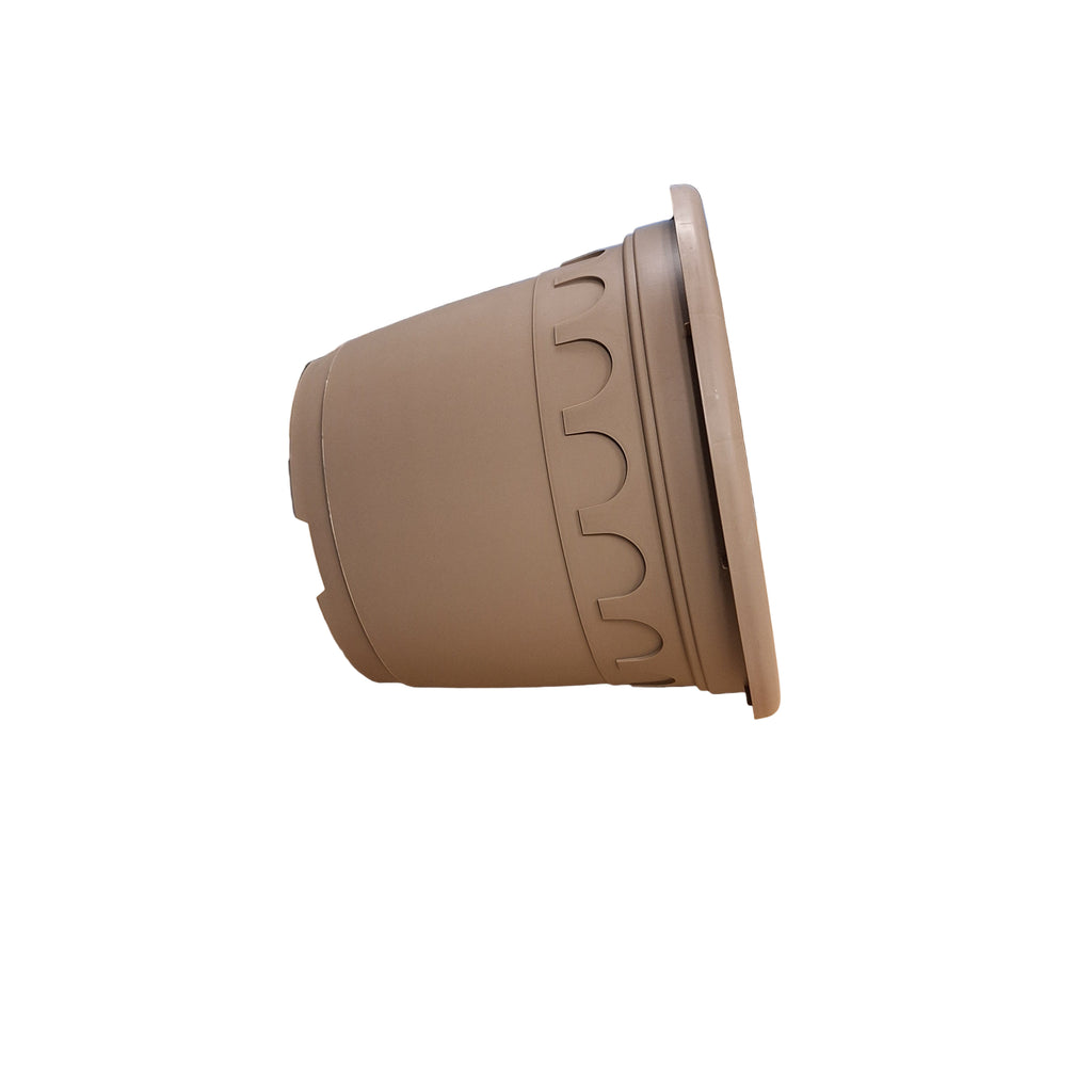35cm 15L Round Plant Pots - Roma - Taupe