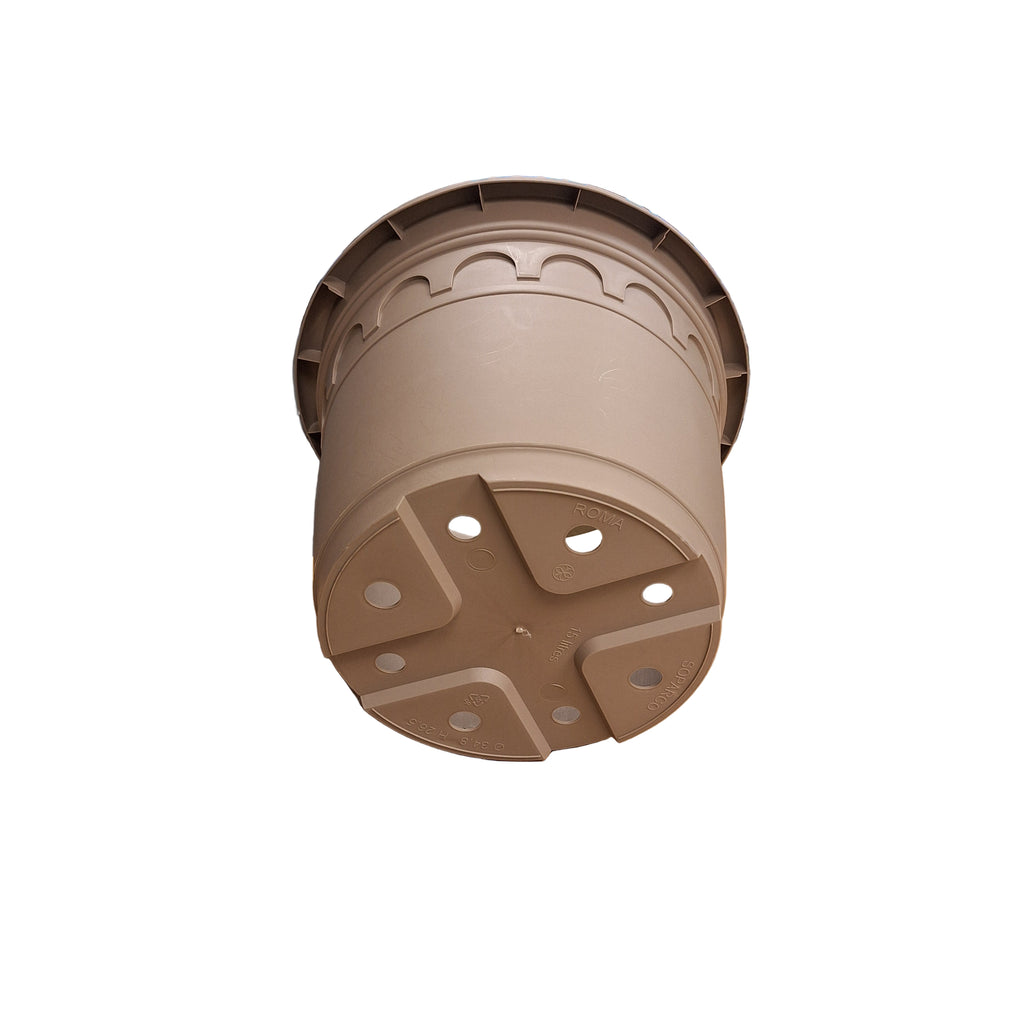 35cm 15L Round Plant Pots - Roma - Taupe