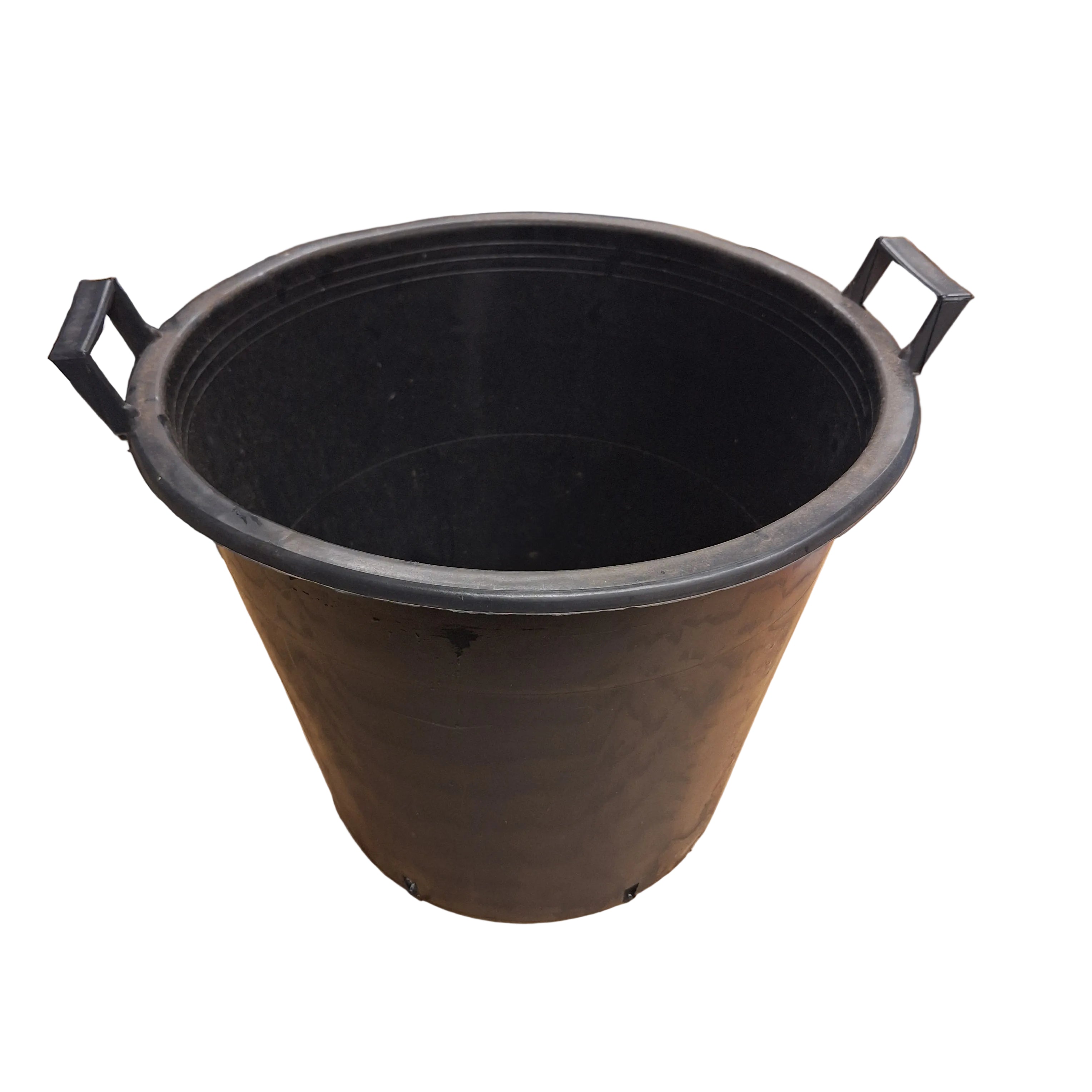 40cm 35L Round Plant Pot - With handles - Injection - Black