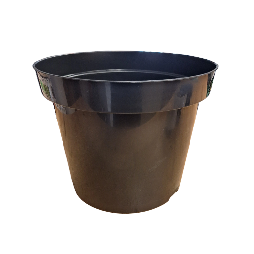 30cm 12L Round Plant Pot - Injection - Black