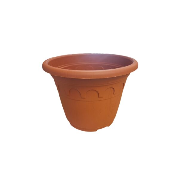 20cm 3L Round Plant Pots - Roma - Clay - Image 2